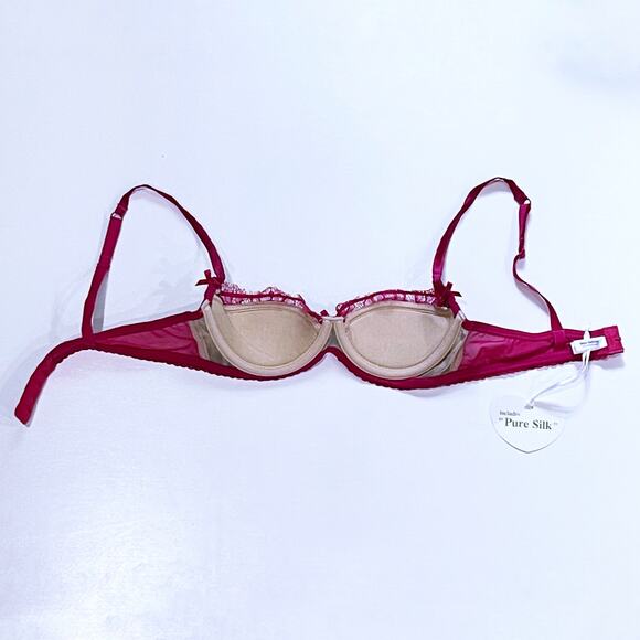 NEW Mimi Holliday 32B Silk Chiffon Padded Bra Leopard Fuschia Lingerie Demaris - Picture 7 of 11